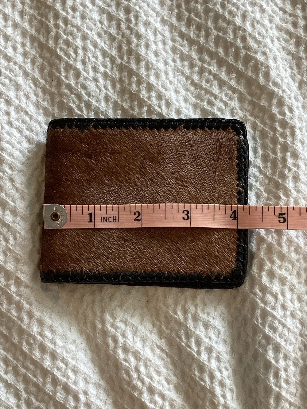 Men's Brown Hair-on Leather Bifold Wallet